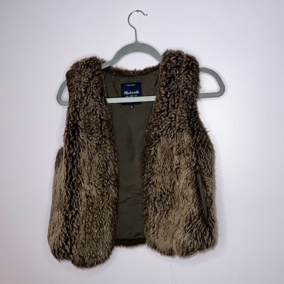 Madewell Jackets & Blazers - Madewell Womens Brown Faux Fur Vest